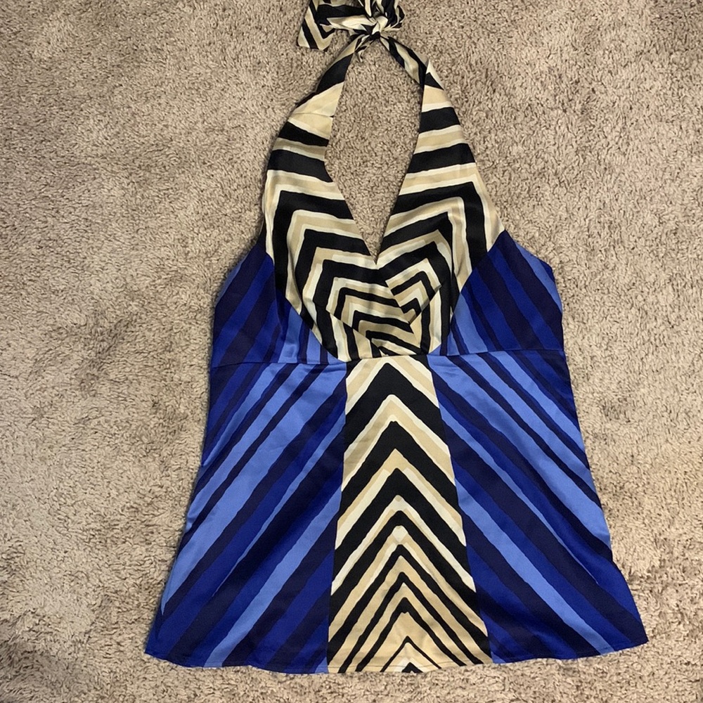 GORGEOUS THE LIMITED silky zebra halter top size L